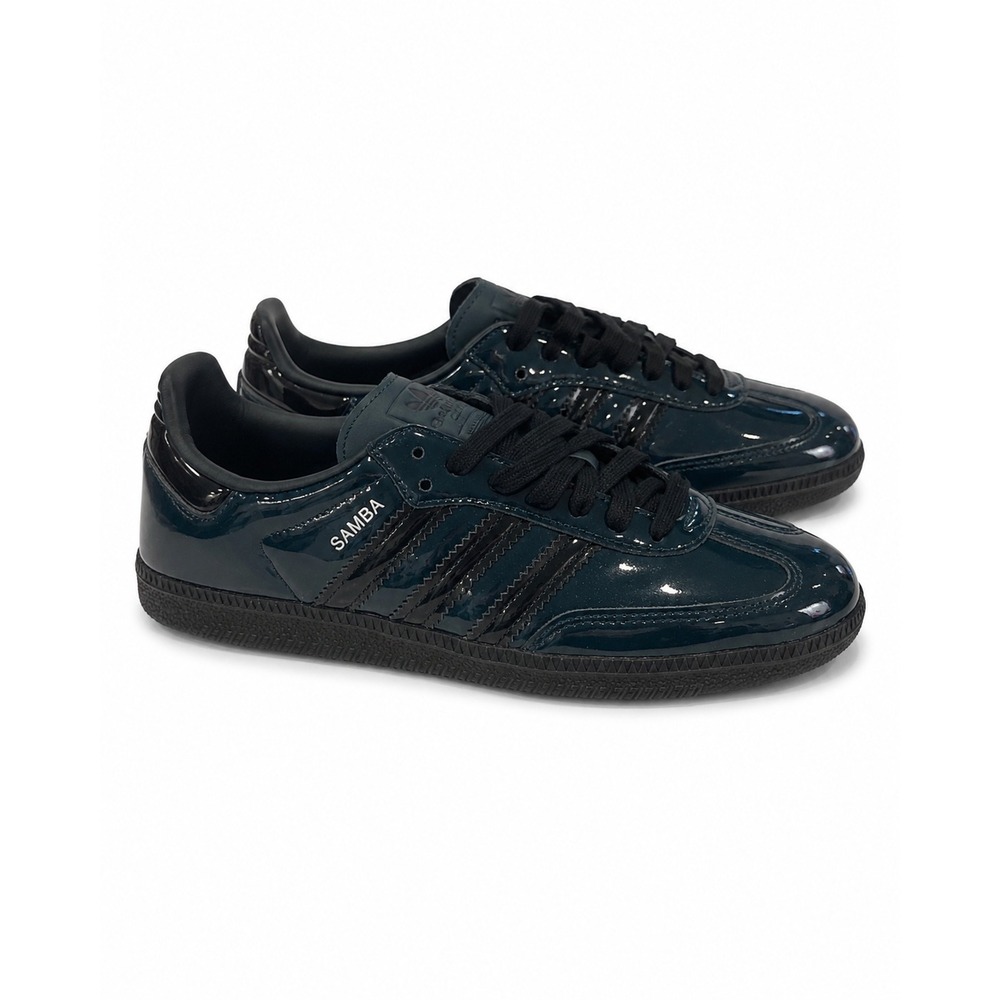 Adidas Samba OG W JR8750 Women's 7.5 Patent Teal Black Sneakers NIB - Picture 2 of 7